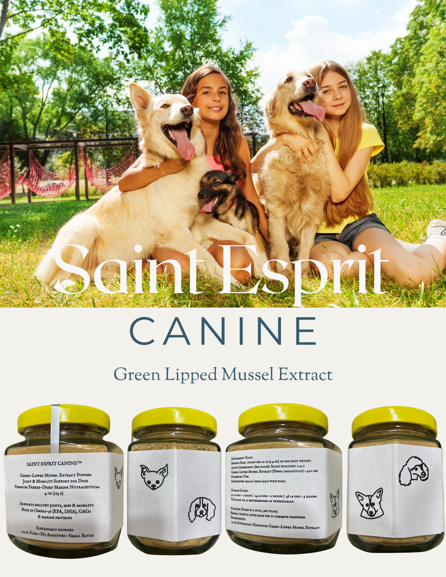 Saint Esprit Canine™ – Green-Lipped Mussel Extract for Dogs (4 oz)