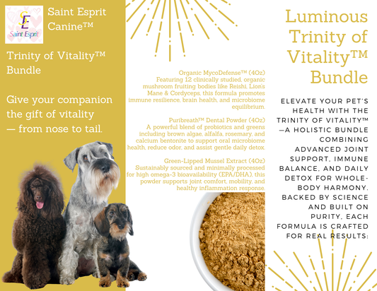 Trinity of Vitality™ Bundle for Dogs | Joint, Immune & Dental Microbiome Support
